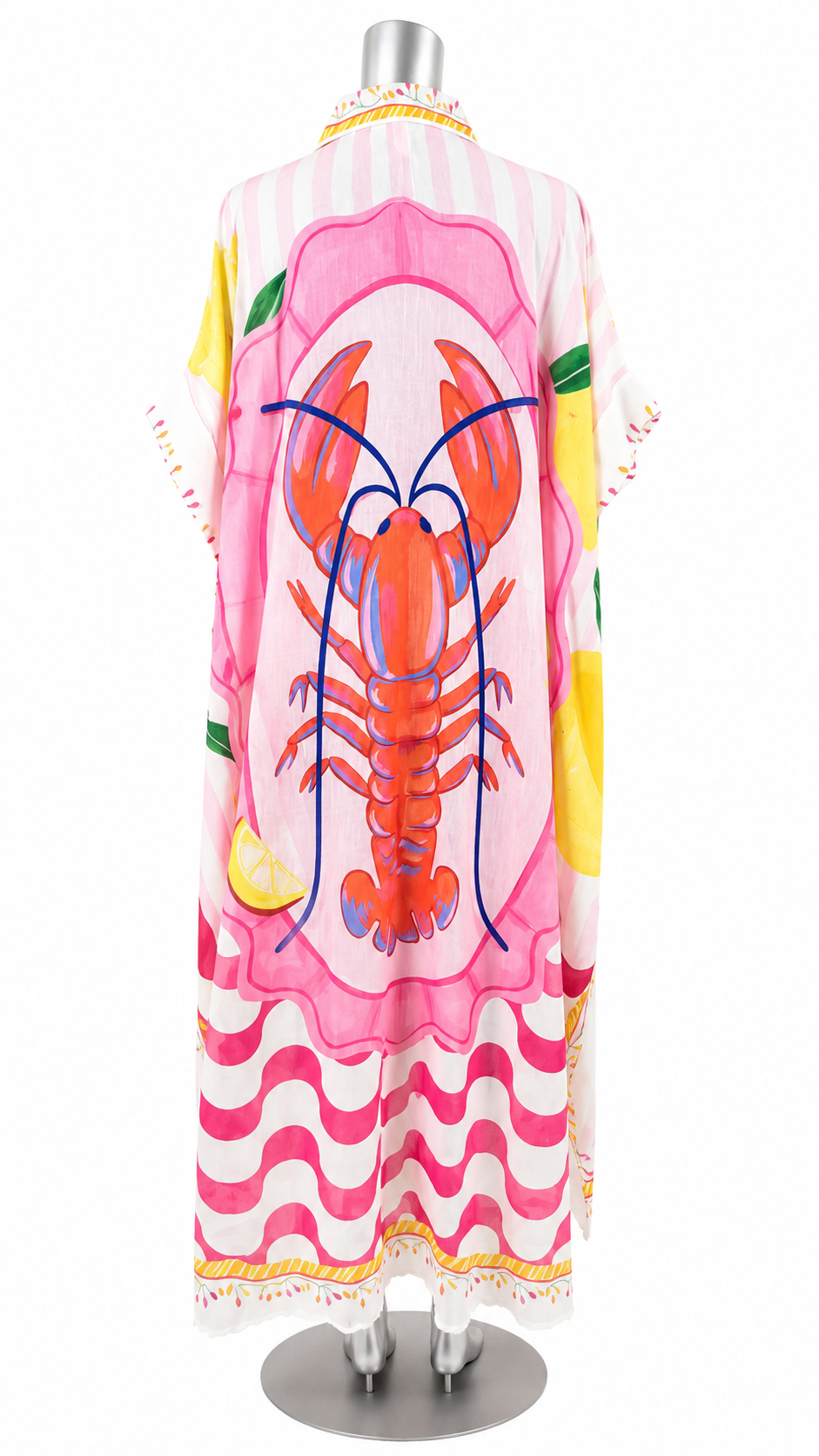 Coastal Lobster Linen Shirt Dress