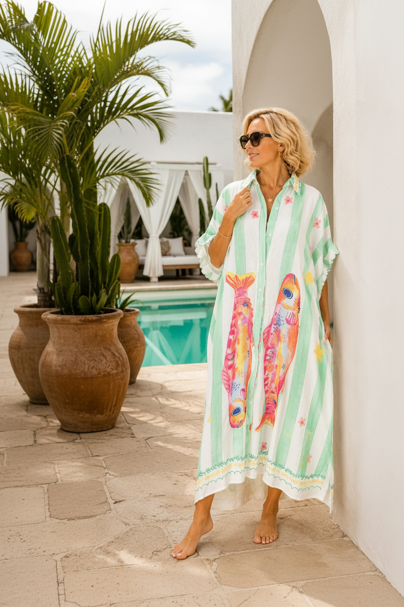 Sardine Social Linen Shirt Dress