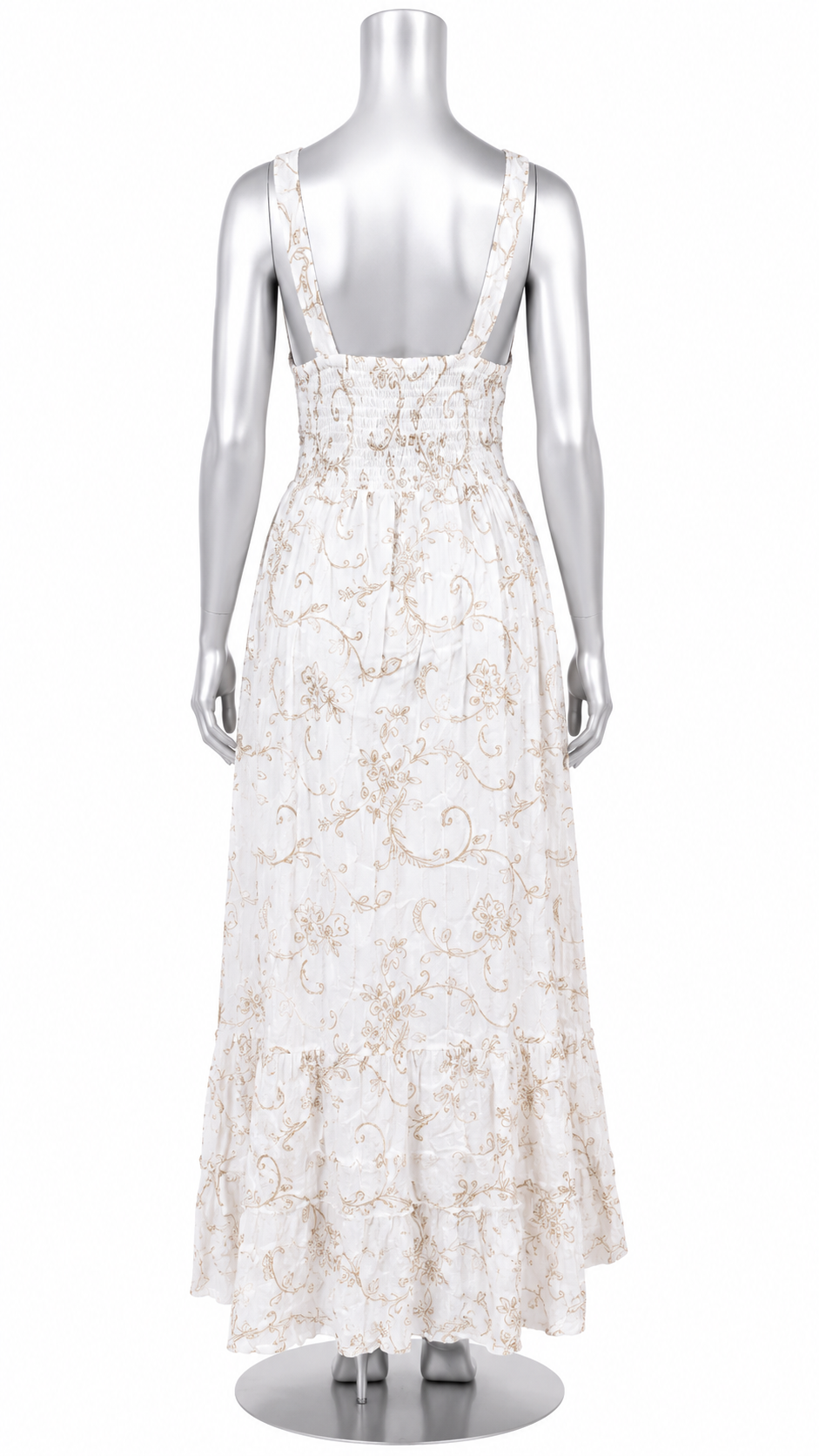 Sea Glass Serenade Hand-Embroidered Maxi Dress