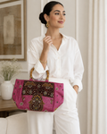 Rosé Maharani Embellished Bamboo Tote