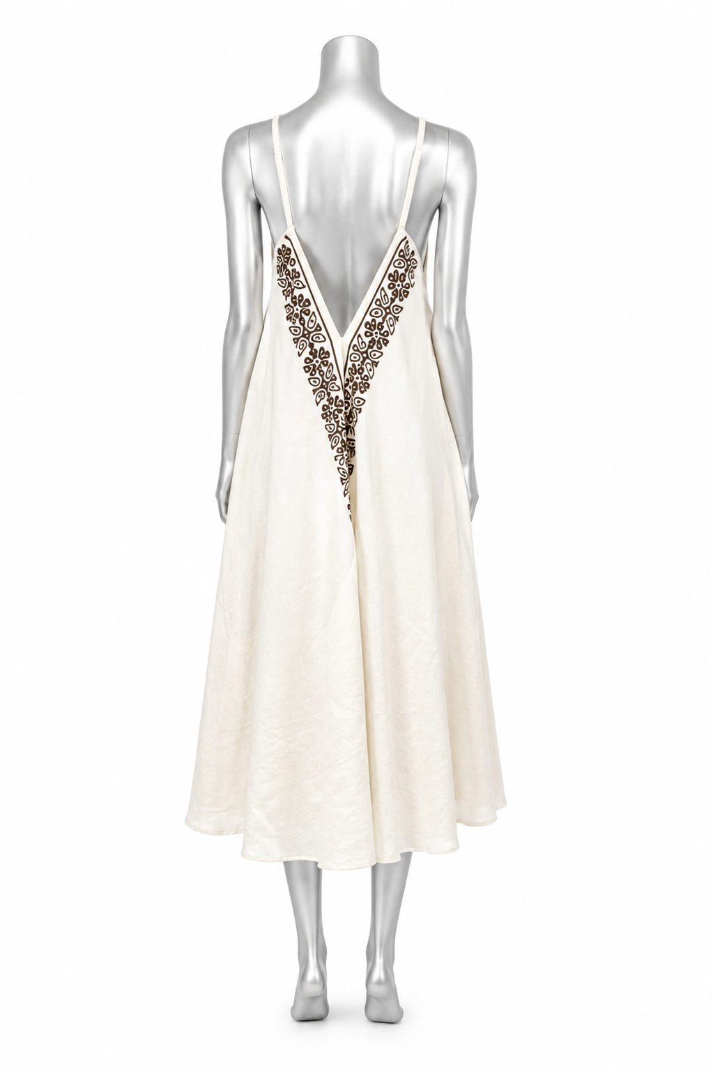 Desert Breeze Embroidered Linen Maxi Dress