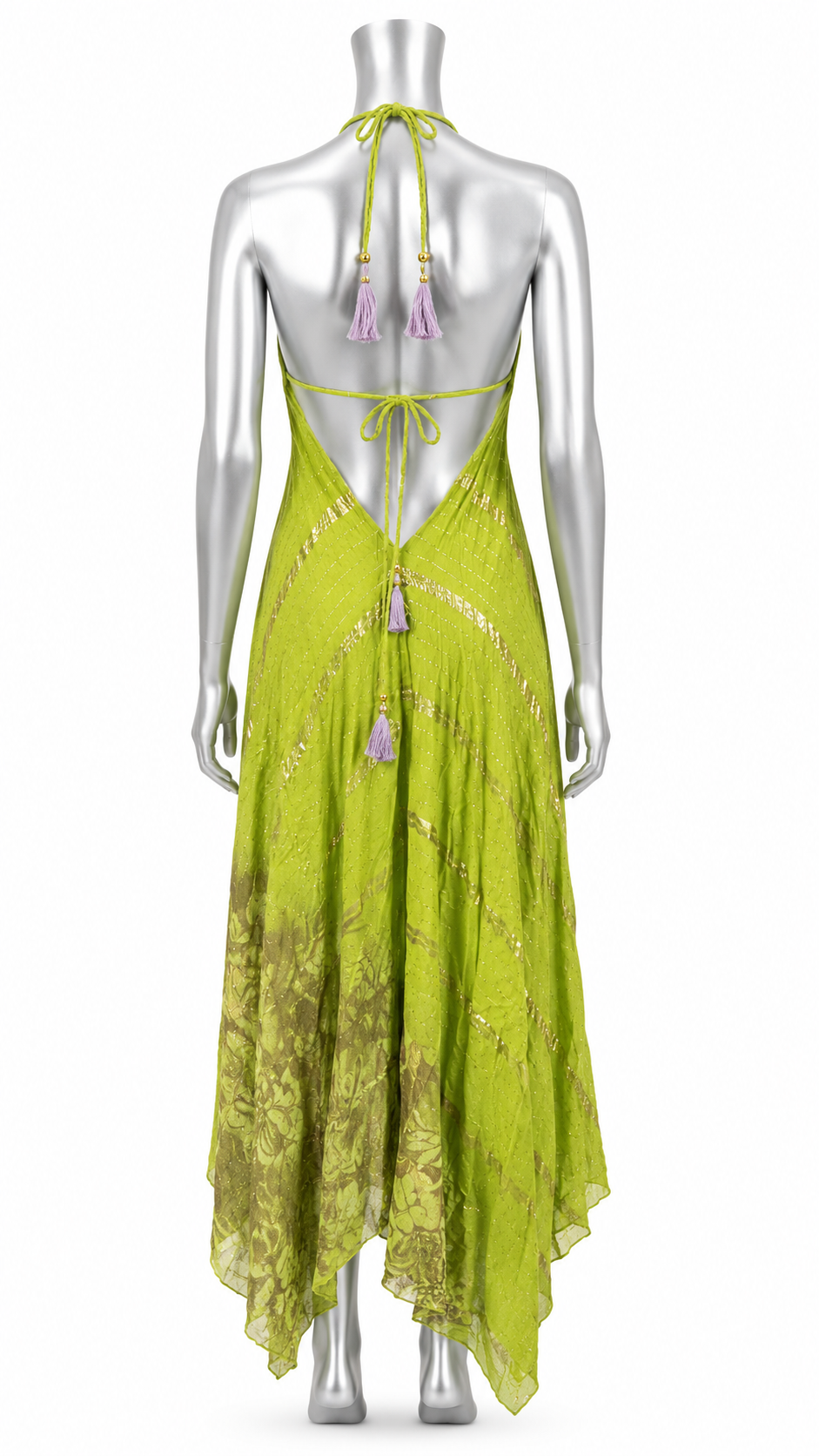 Citrus Glow Halter Maxi Dress