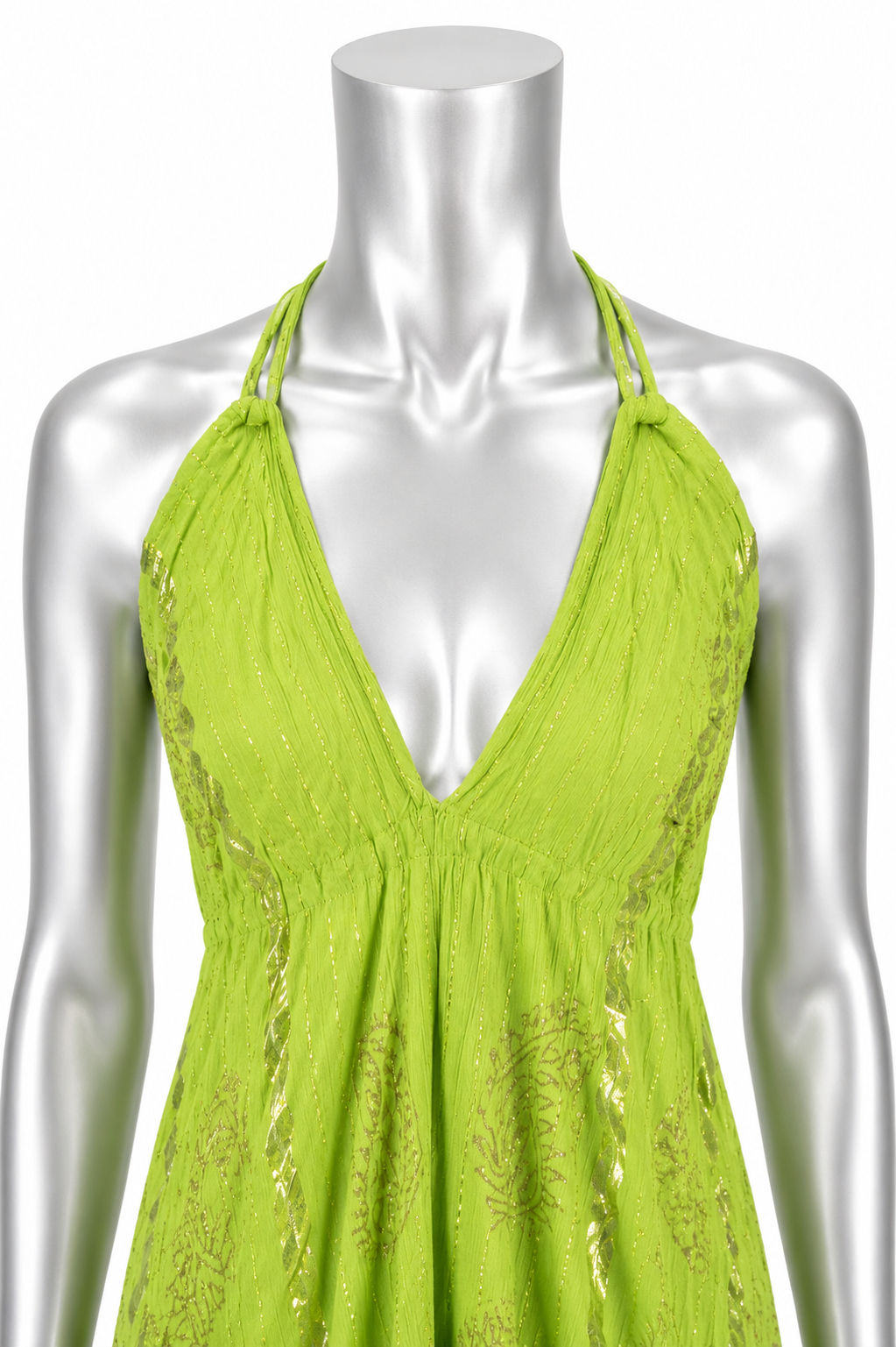 Citrus Glow Halter Maxi Dress