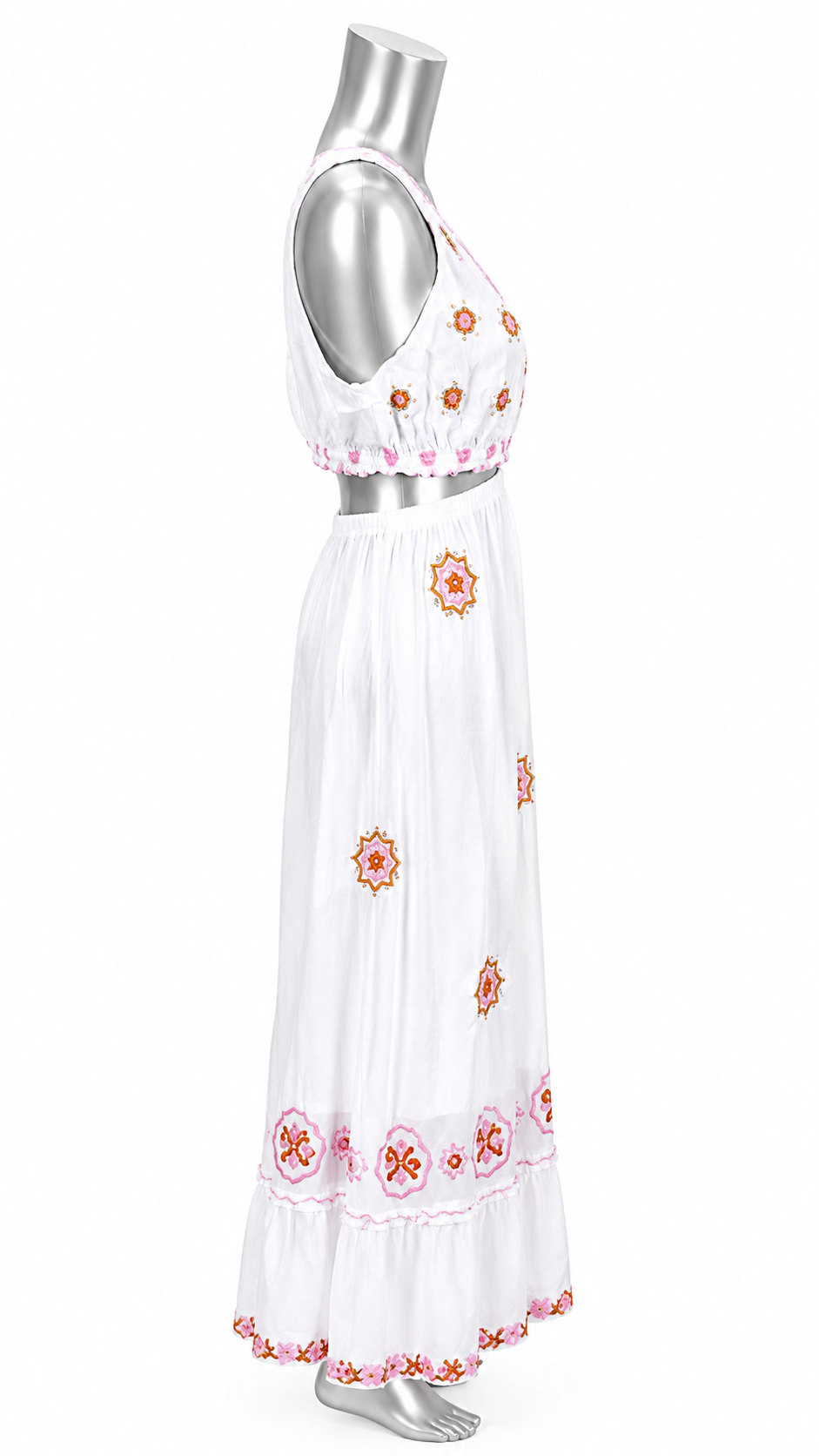 Sun-Kissed Tides Hand-Beaded Maxi Dress