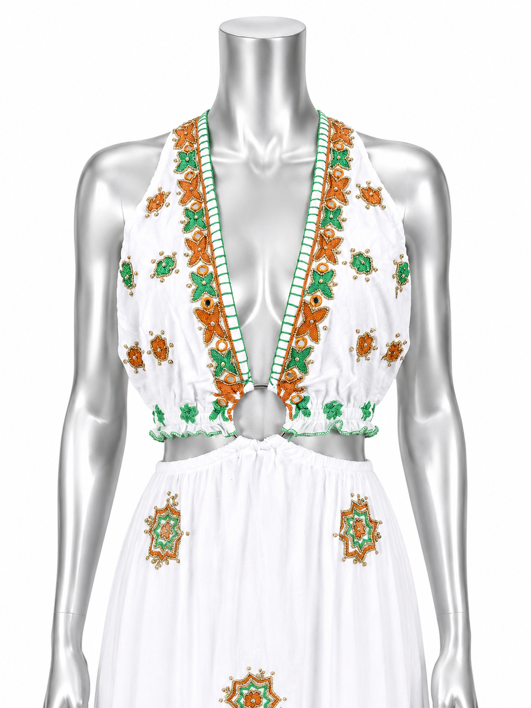 Sun-Kissed Tides Hand-Beaded Maxi Dress