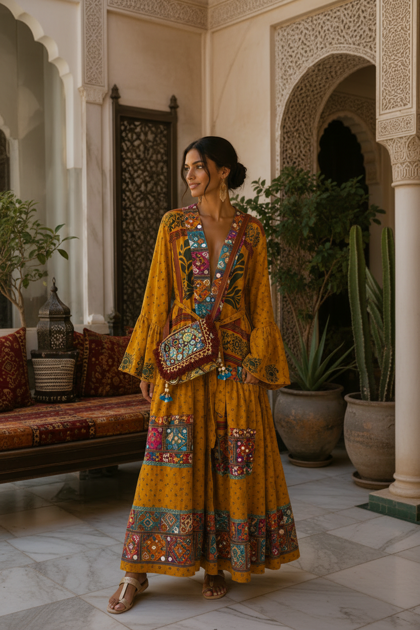 Amber Mosaic Duster & Clutch Set