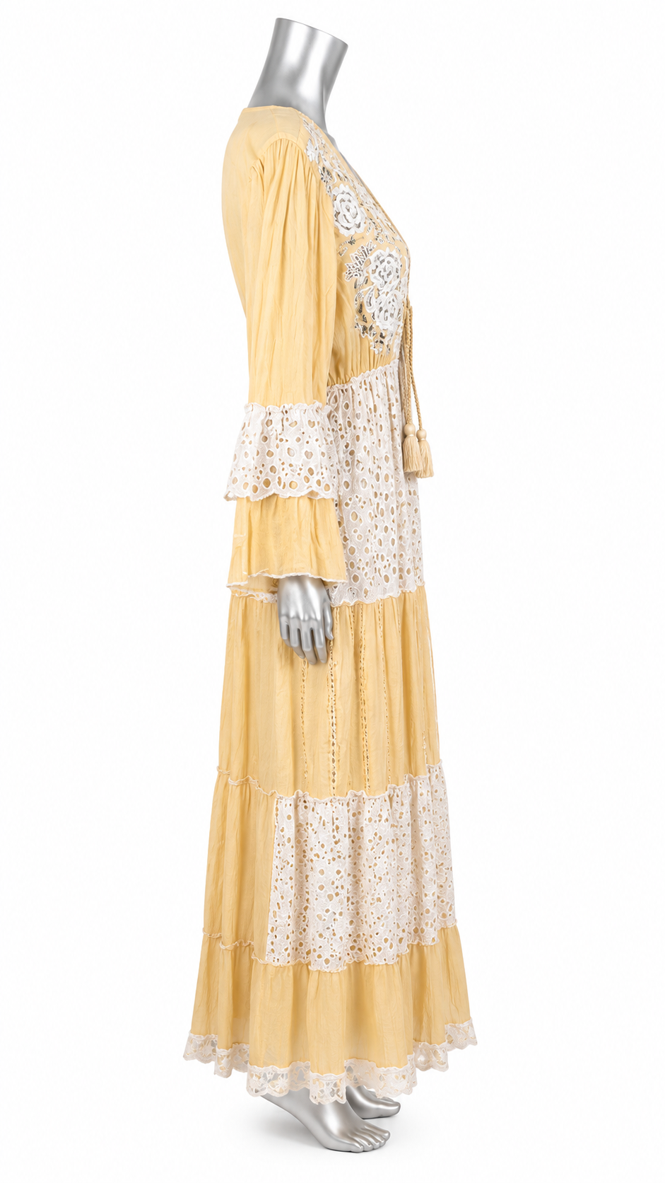 The Golden Lace Reverie Maxi Dress