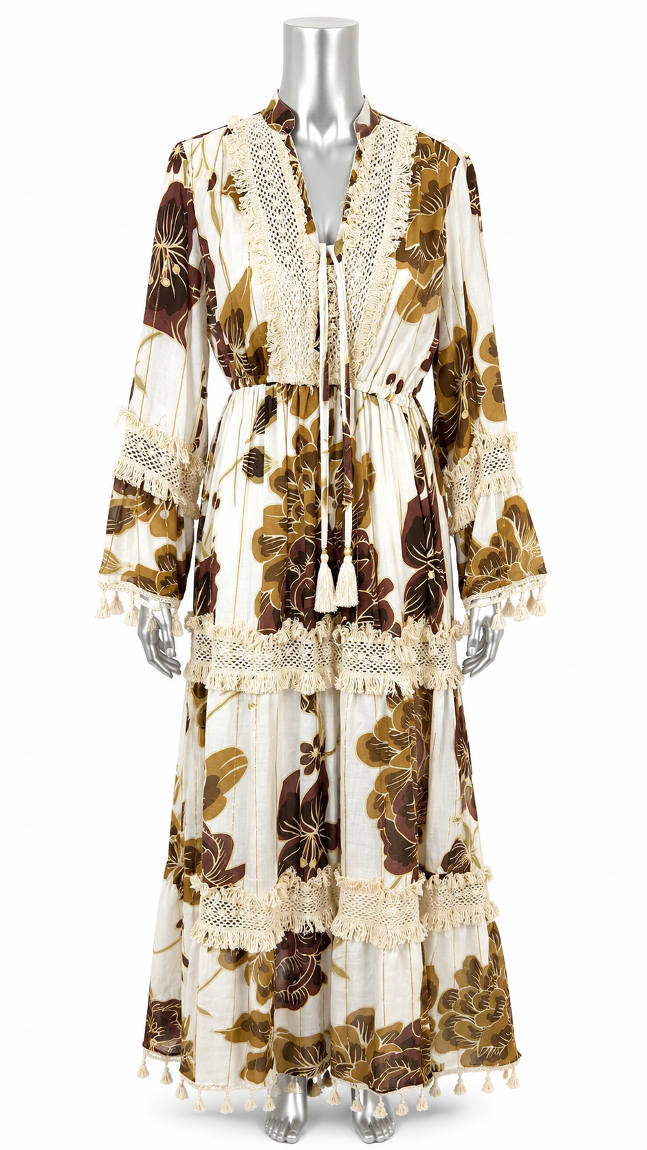 The Mocha Bloom Boho Maxi Dress