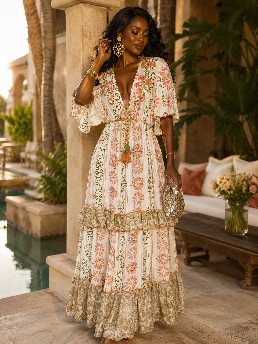 Coral Coast Bloom Maxi Dress