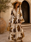 The Mocha Bloom Boho Maxi Dress