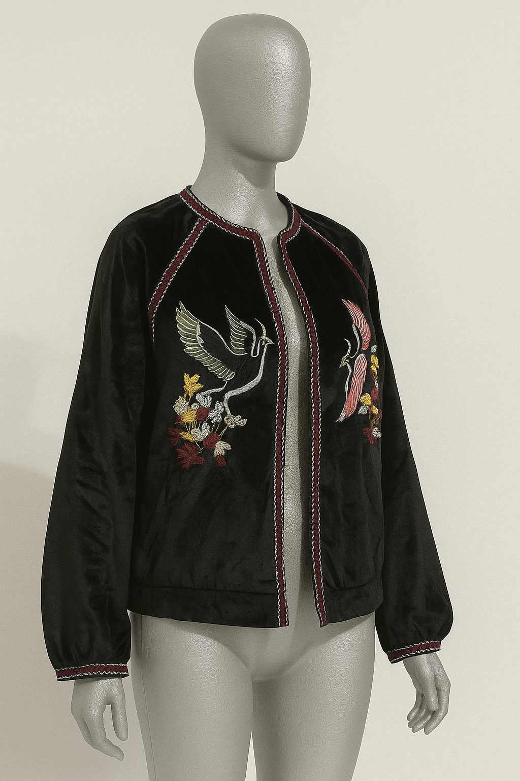 Midnight Crane Velvet Jacket