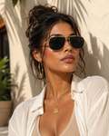 Golden Horizon Shield Sunglasses