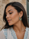 Turquoise Soleil Hoop Earrings