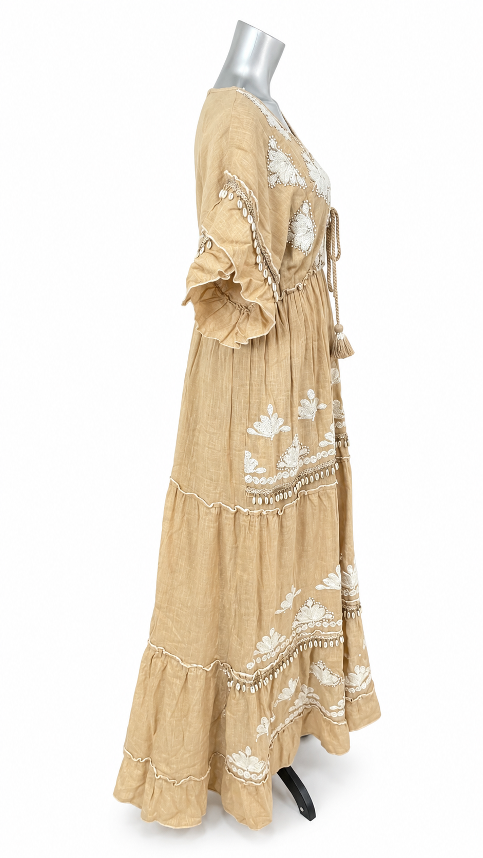 Pearl Coast Embroidered Cotton Maxi Dress