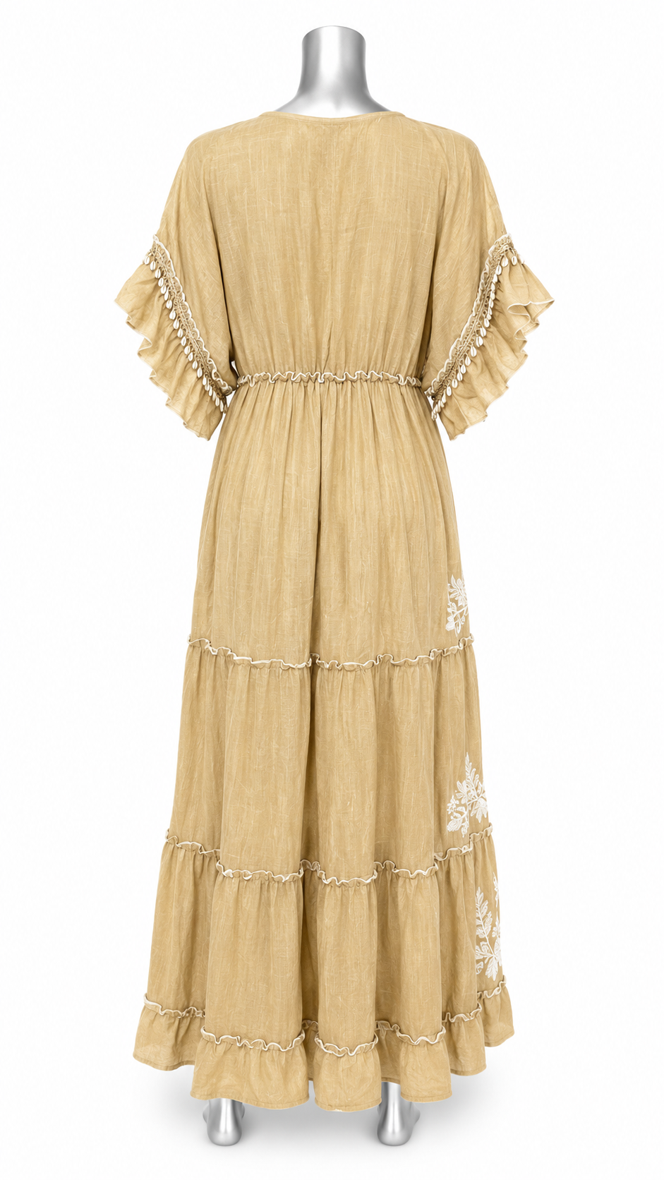 Pearl Coast Embroidered Cotton Maxi Dress