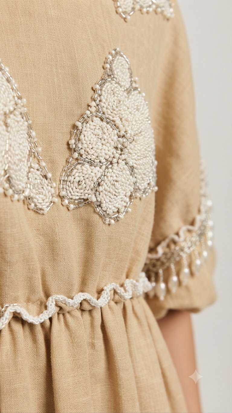 Pearl Coast Embroidered Cotton Maxi Dress