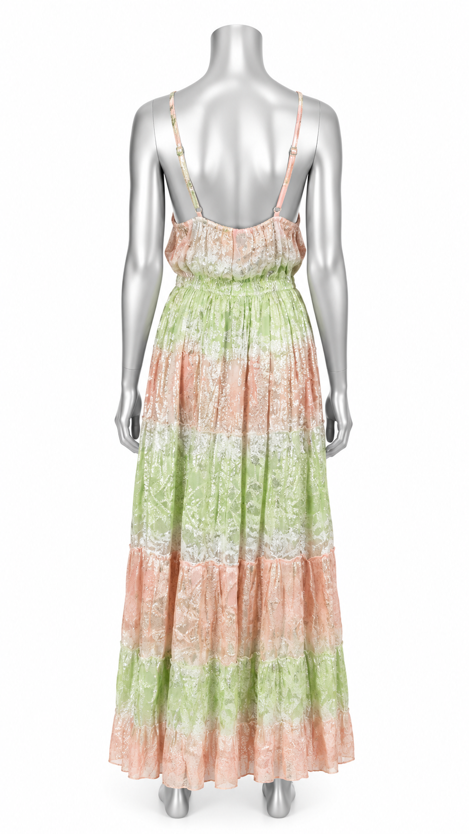 Blush & Sage Brocade Goddess Maxi Dress