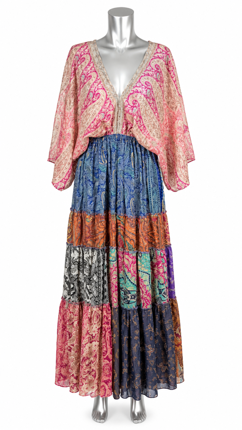 Pink Paradise Patchwork Maxi Dress
