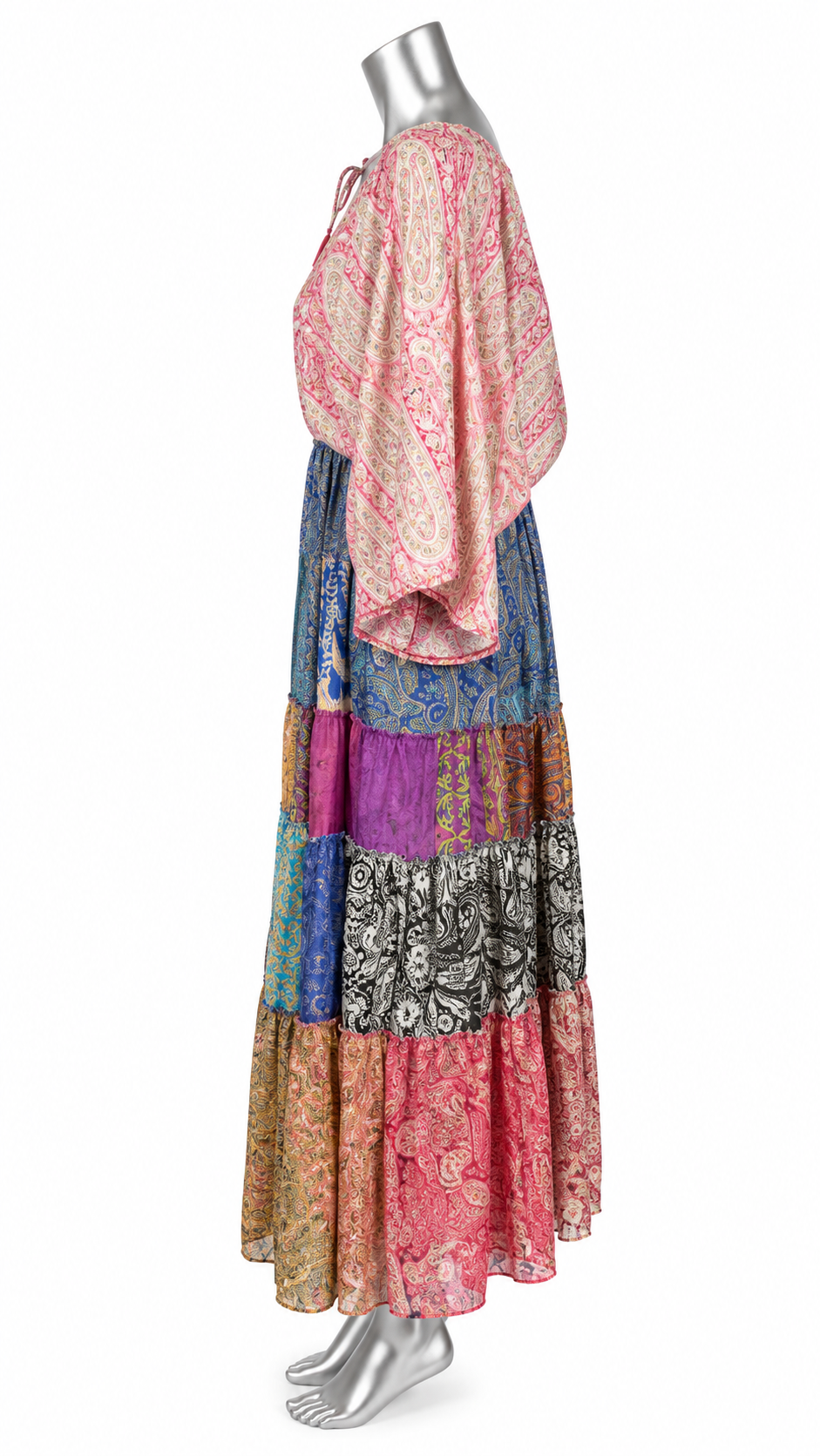 Pink Paradise Patchwork Maxi Dress