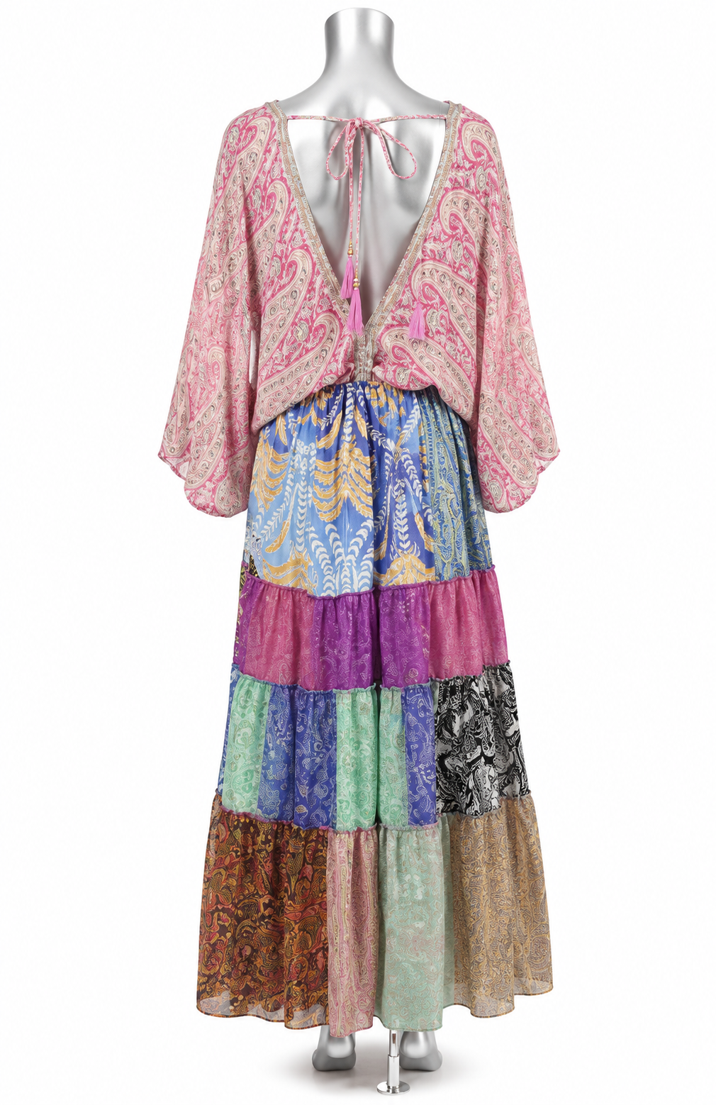 Pink Paradise Patchwork Maxi Dress