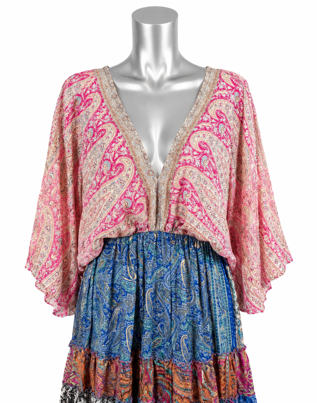 Pink Paradise Patchwork Maxi Dress