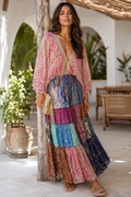 Pink Paradise Patchwork Maxi Dress