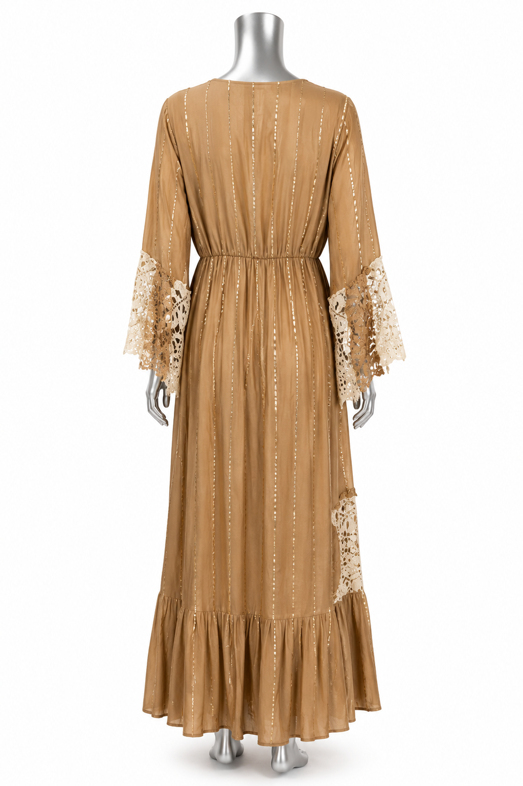 Golden Dune Lace Maxi Dress