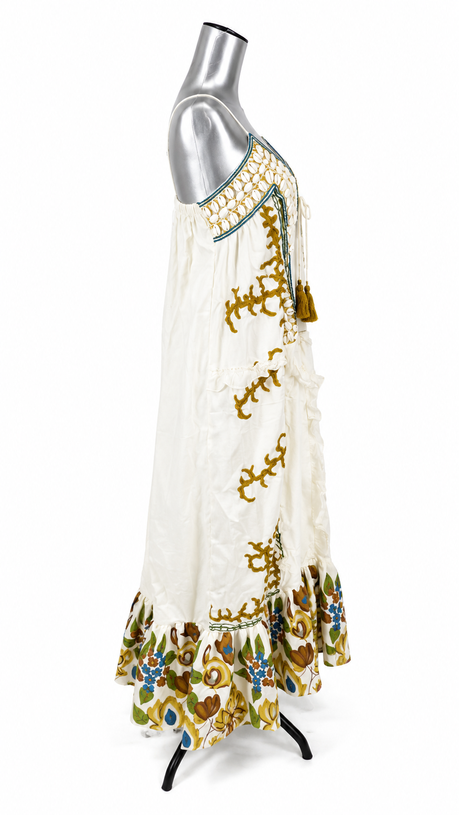 Coral Coast Cowrie Linen Maxi Dress