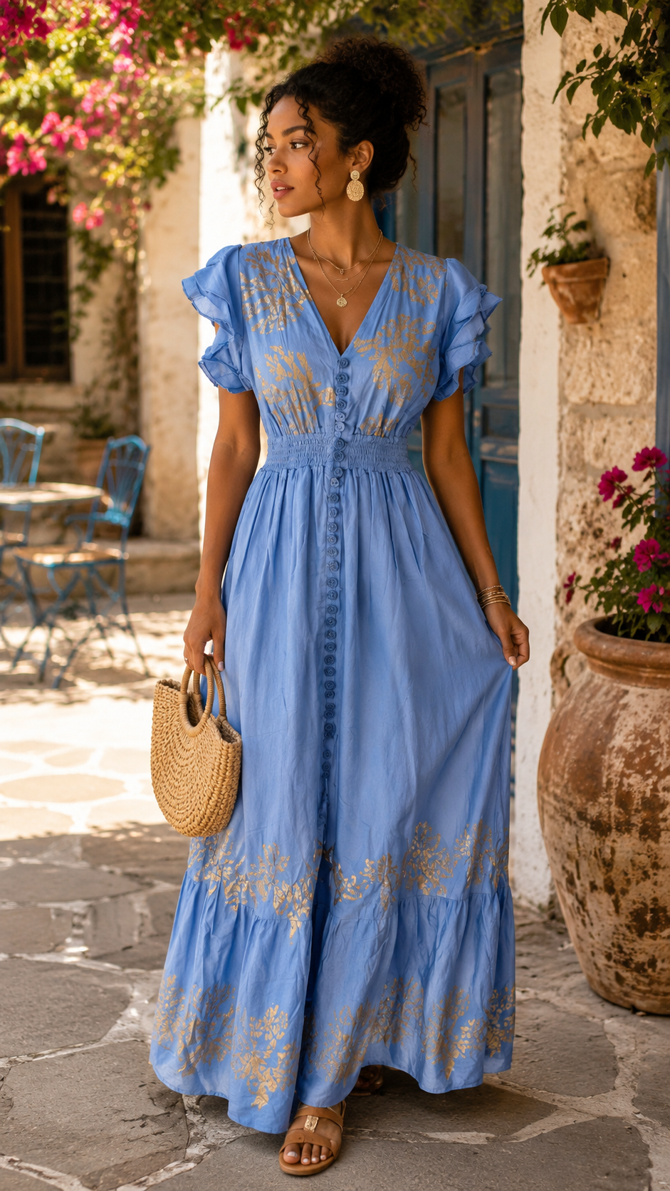Coral Coast Goldleaf Maxi Dress