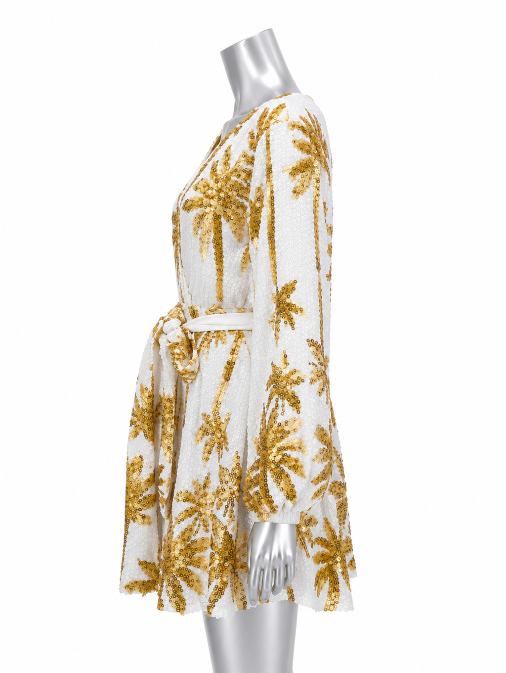Golden Palms Sequin Wrap Mini