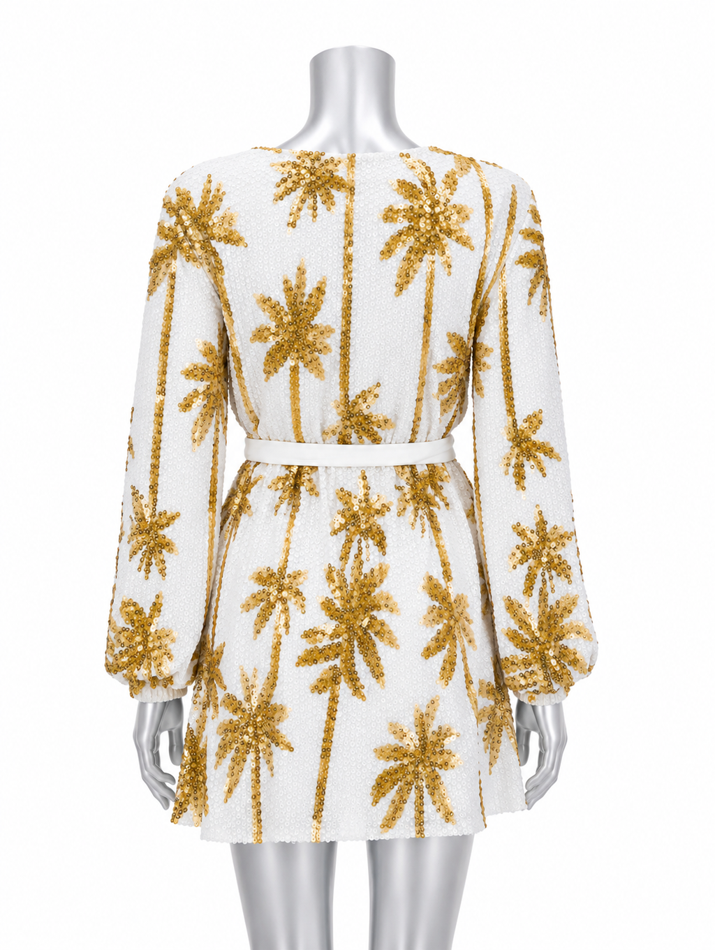Golden Palms Sequin Wrap Mini