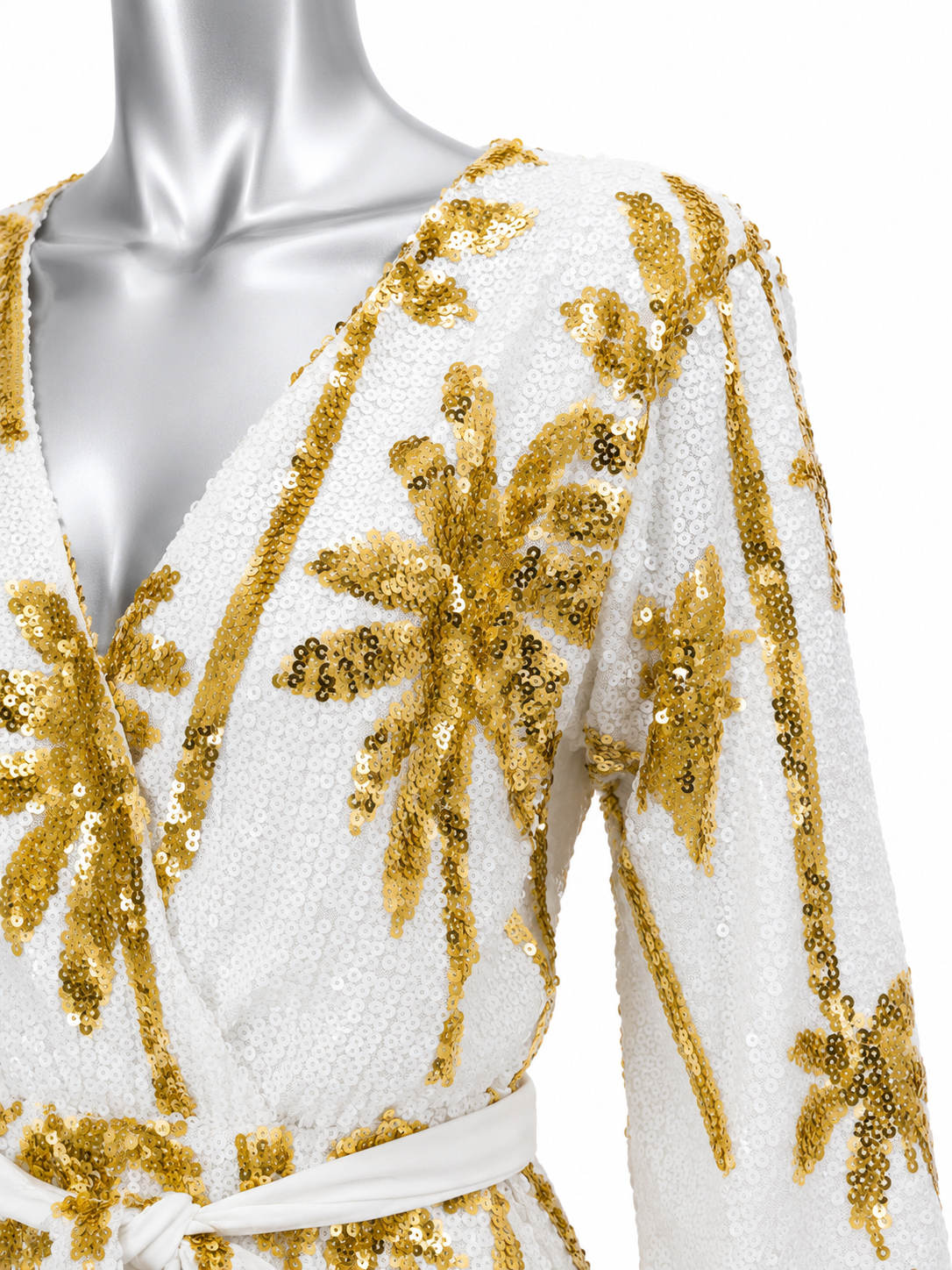 Golden Palms Sequin Wrap Mini