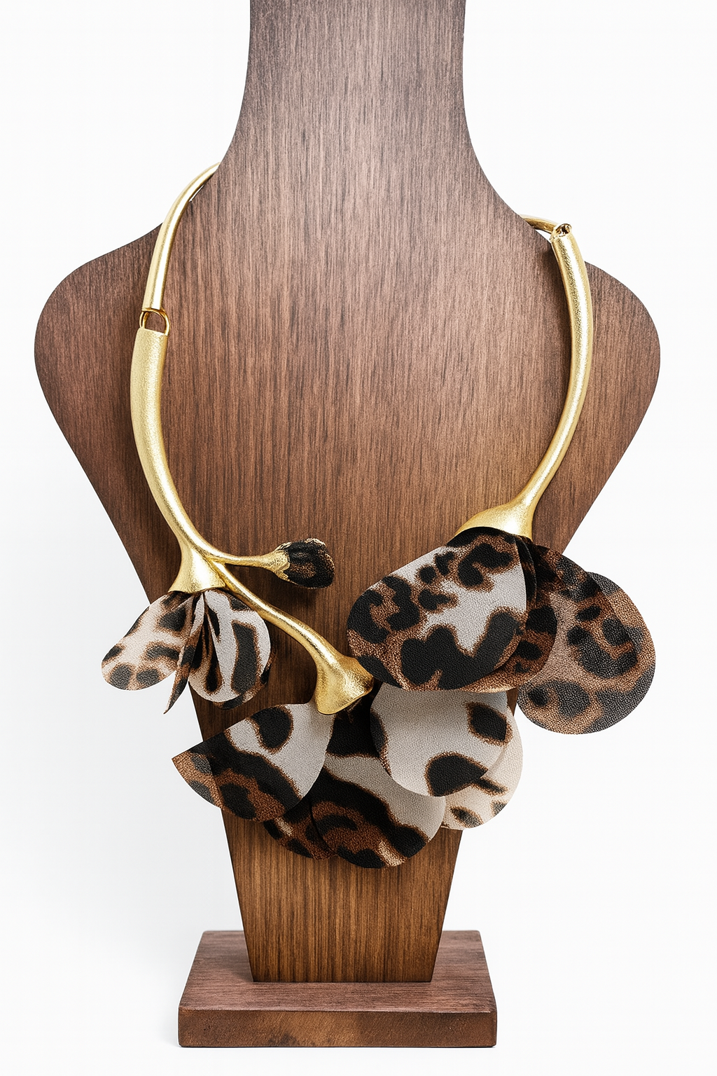 Wild Bloom Statement Set – Cheetah Petal Necklace & Earrings