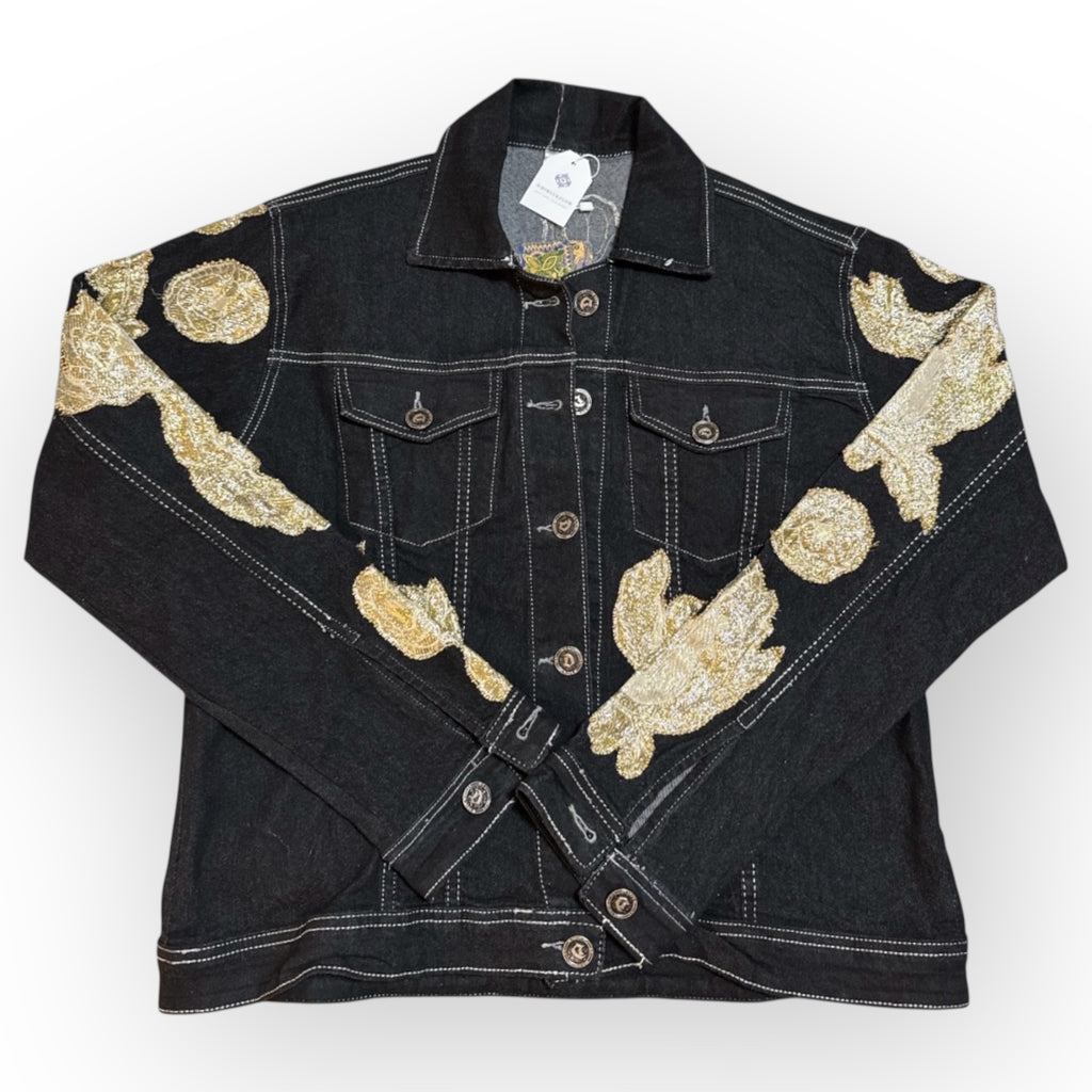 Golden Bloom Denim Jacket
