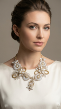 Whimsy and Pearl Necklace and Earrings Set