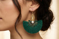 Emerald Bloom Fringe Earrings