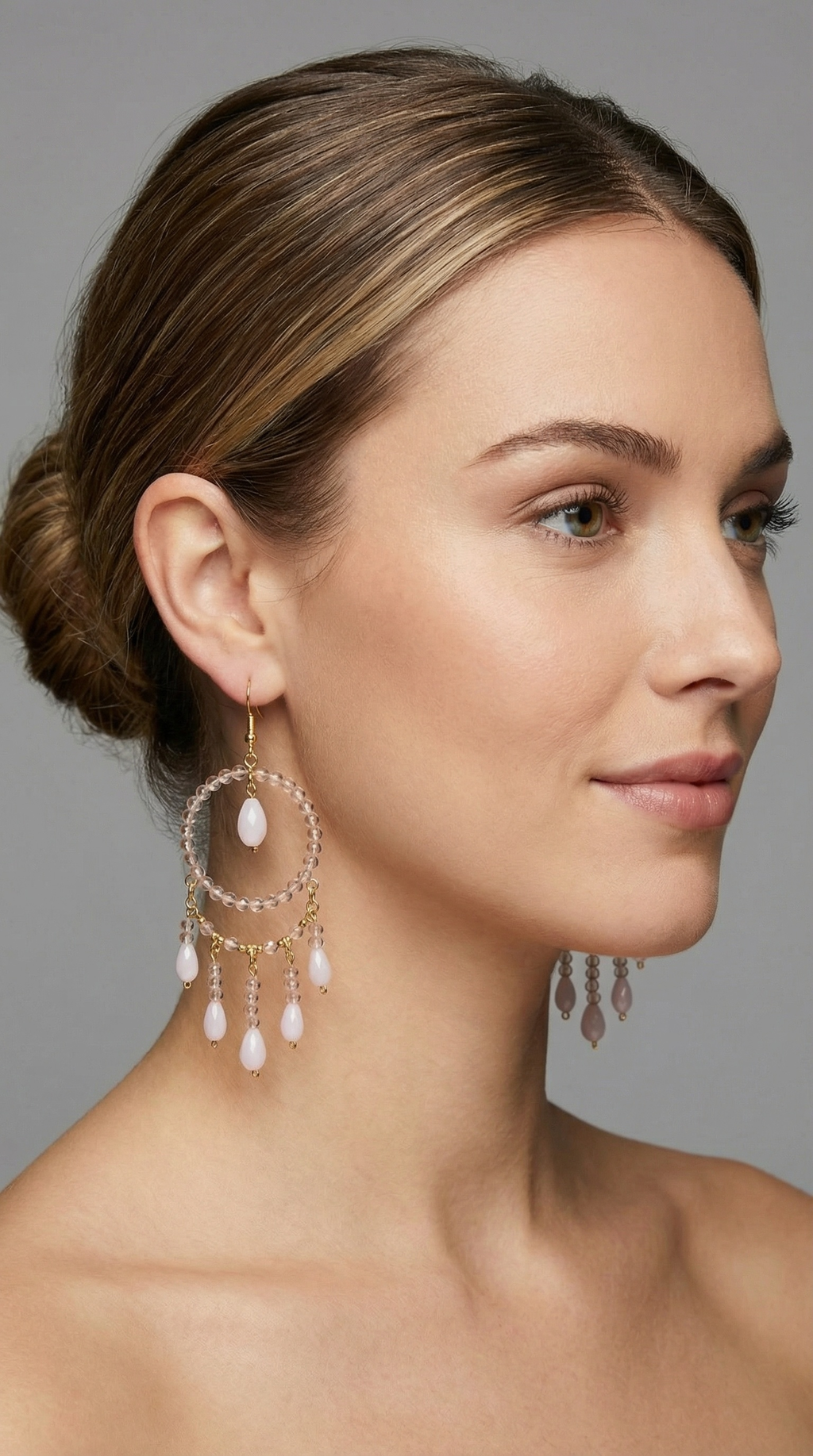 Blush Crystal Cascade Earrings