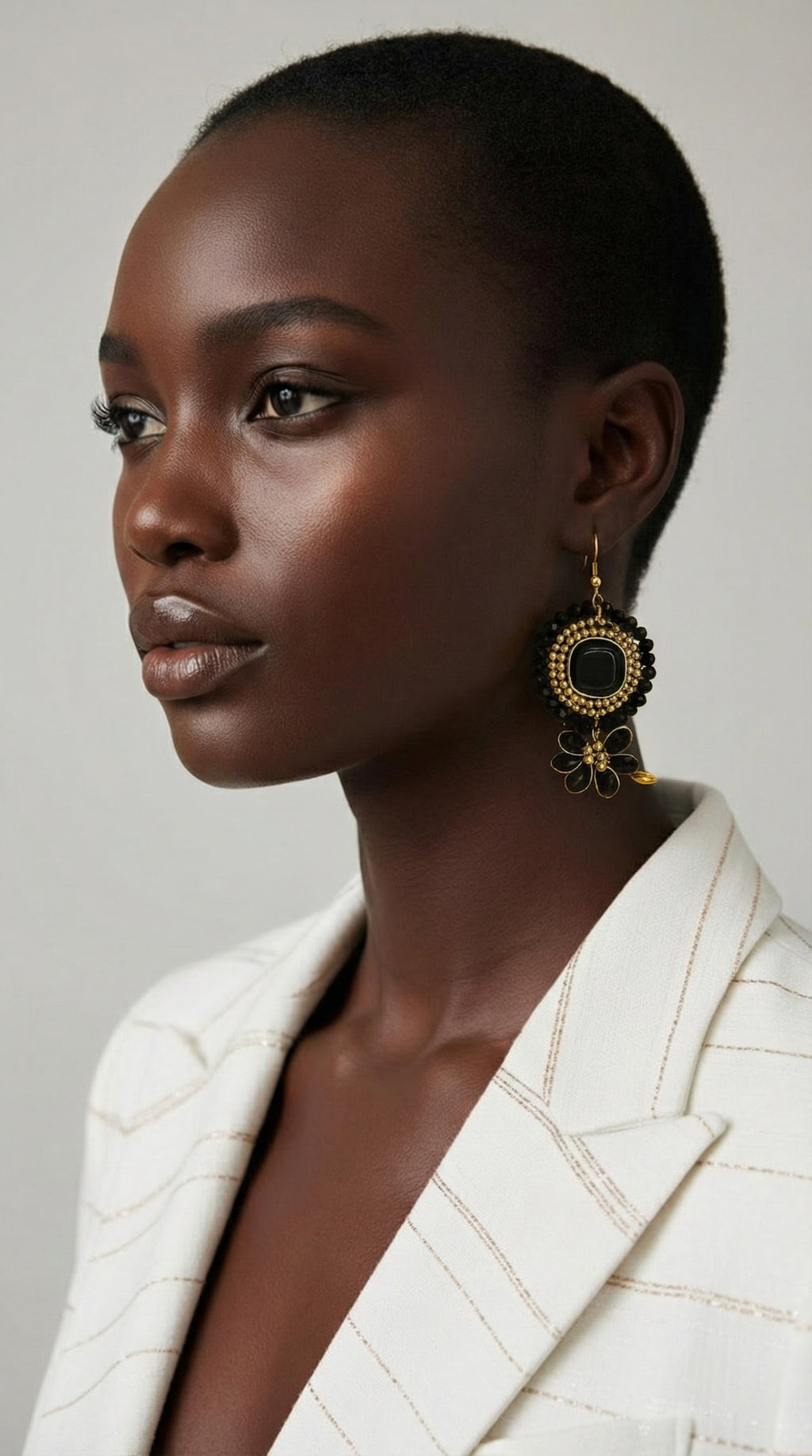 Midnight Blossom Drop Earrings