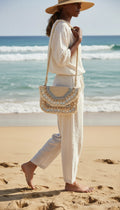 Shell & Coin Embellished
Fringe Shoulder Bag