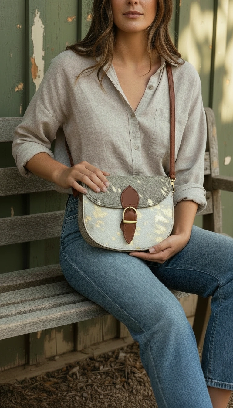Golden Mesa Leather Saddle Bag