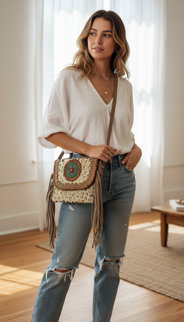 Desert Star Fringe Crossbody