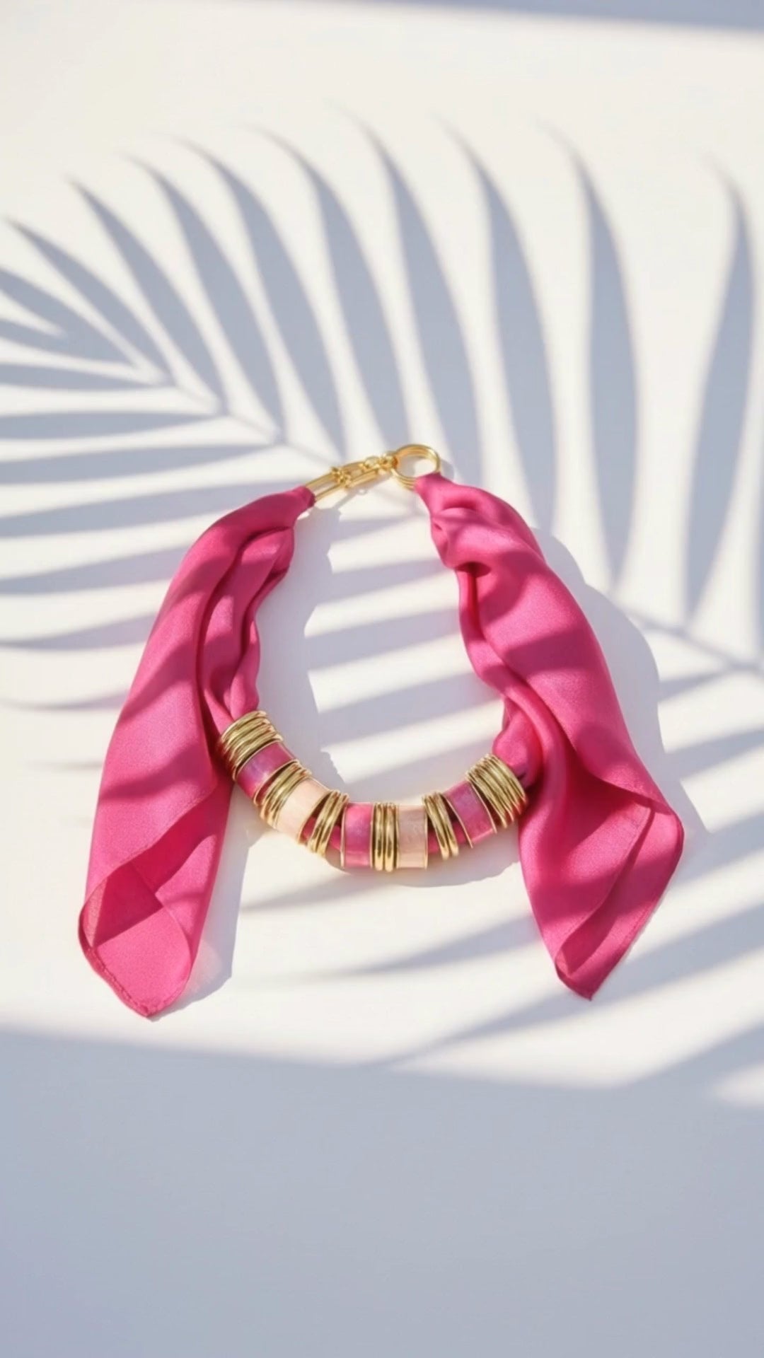 Rosé Luxe Silk Scarf Necklace Set