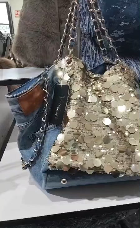 Denim Diva Sequin Tote