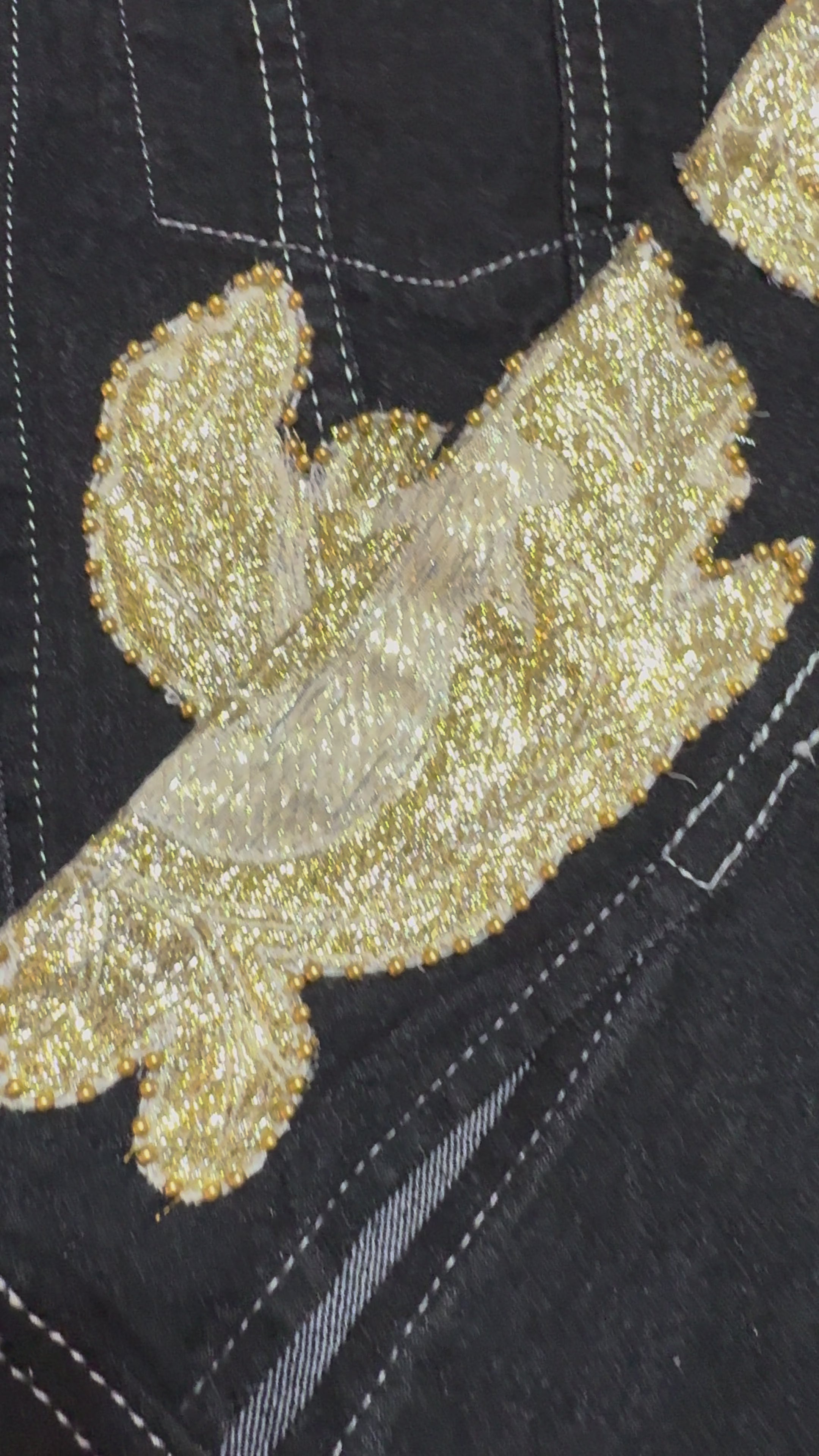 Golden Bloom Denim Jacket